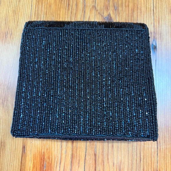 La Regale Beaded‎ Evening Clutch w/ Beaded Chain Black Women's O/S EUC - Picture 2 of 8